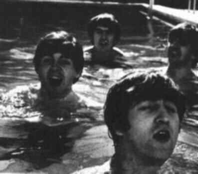 Beatles in a swimming pool