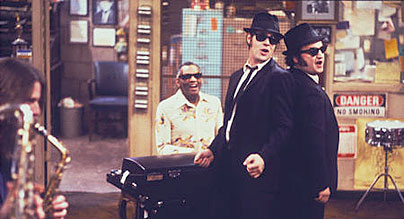 Ray Charles with John Belushi and Dan Akroy, the Blues Brothers