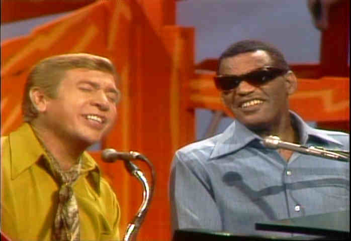 Ray Charles and Buck Owens singing on Hee Haw