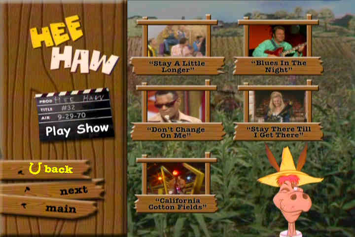 Hee Haw menu