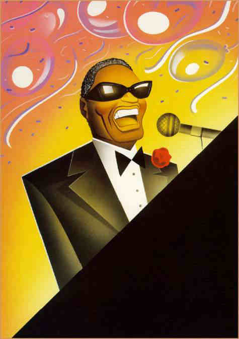 groovy painting of Ray Charles