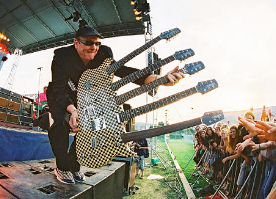 Rick Nielsen and his four neck guitar