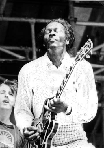 Chuck Berry playing guitar