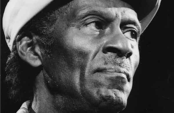Chuck Berry's serious and somber look