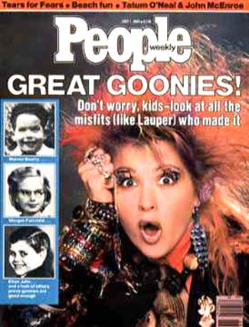 great goonies!  Cyndi Lauper on the cover of People magazine
