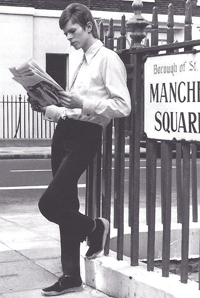 young David Bowie smoking a fag, 1965 photo