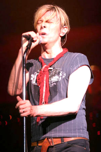 David Bowie on the mic