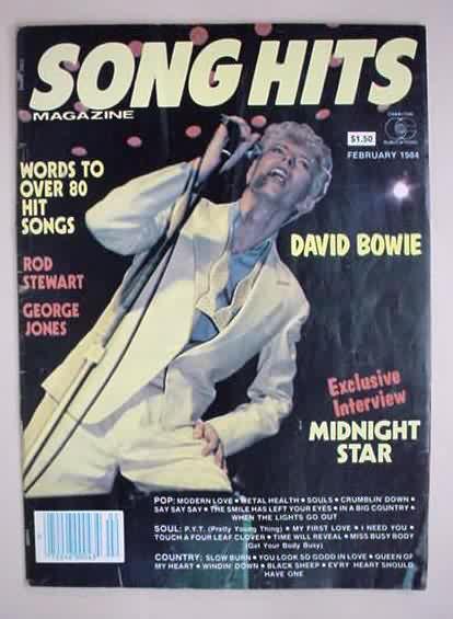 Song Hits Magazine with David Bowie