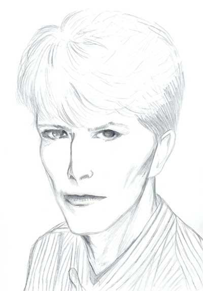 beautiful drawing of David Bowie