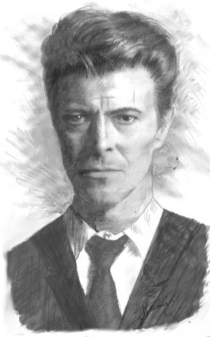 beautiful drawing of David Bowie