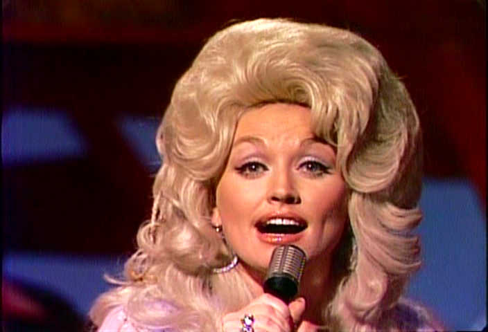 Dolly Parton on the mic