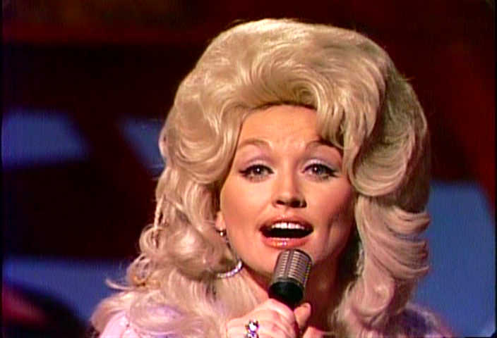 Dolly Parton on the mic