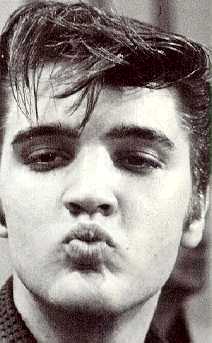 Elvis Presley makes a cute kissy face
