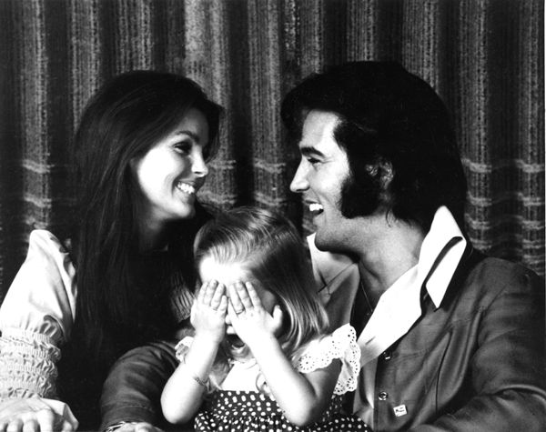 happy family photo, Elvis, Priscilla and Lisa Marie Presley, 1970 photo