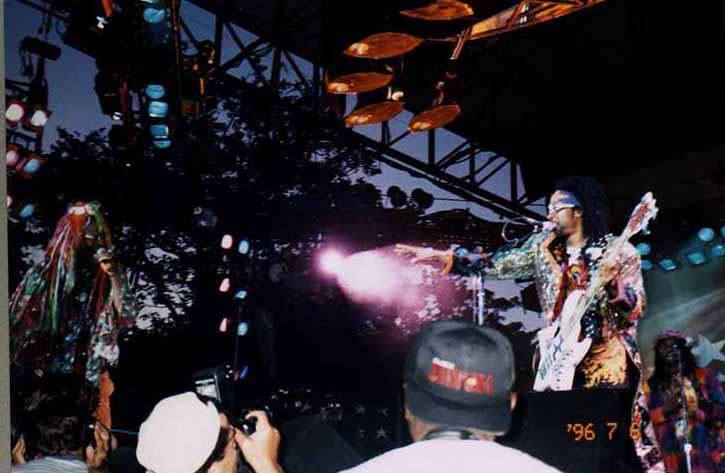 George Clinton and Bootsy Collins on stage
