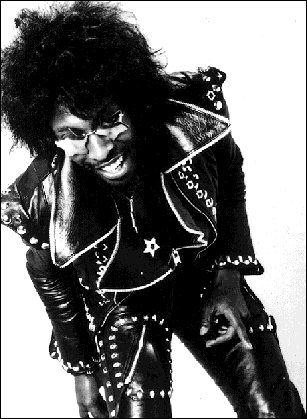 black and white photo of Bootsy Collins