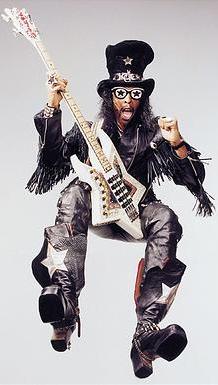 Bootsy Collins flies through the air with the greatest of ease