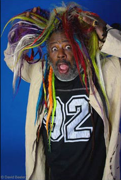 George Clinton's hair is a rainbow coalition all by itself