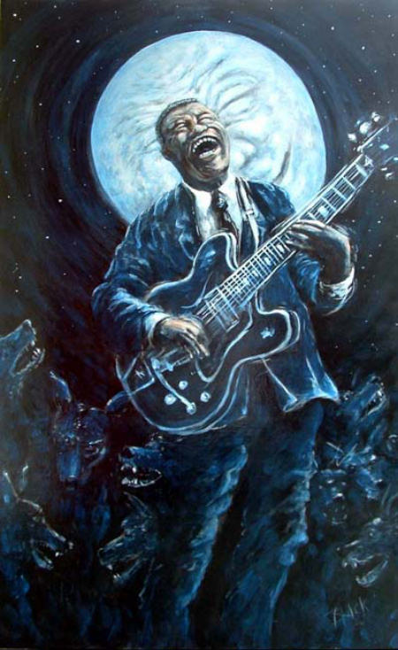 painting of Howlin' Wolf Chester Arthur Burnett