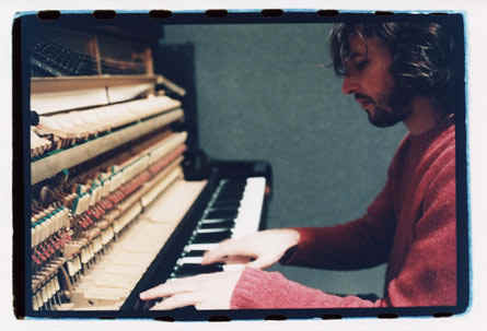 James Blunt playing piano