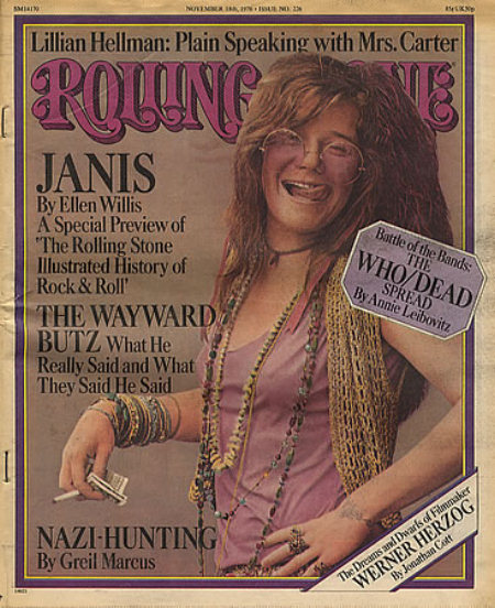 Janis Joplin on the cover of the Rolling Stone