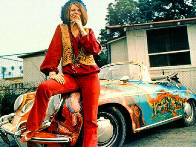 Janis Joplin and her famous psychedelic car