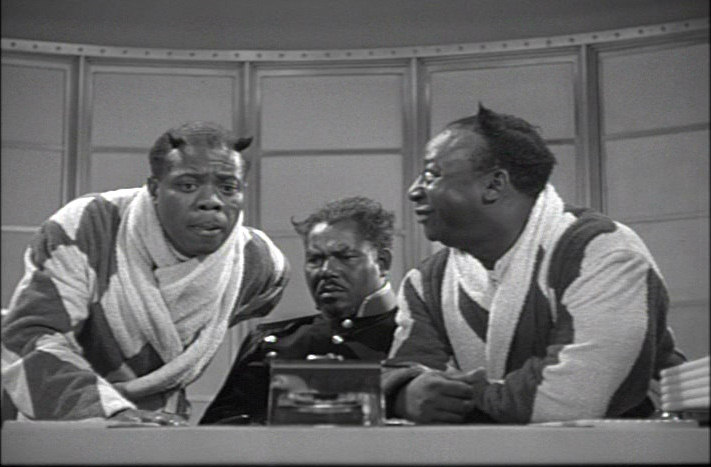 Louis Armstron, Rex Ingram, and Mantan Moreland in Cabin in the Sky