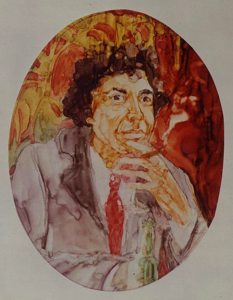 painting of Leonard Cohen by Joni Mitchell