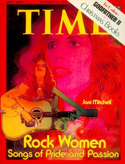 Joni Mitchell on the cover of Time magazine, 1974