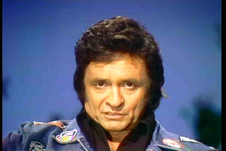 closeup of Johnny Cash, 1975