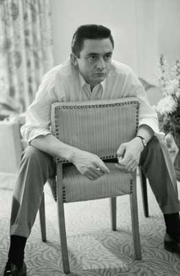 plaintive looking Johnny Cash