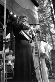 Mother Maybelle Carter and Helen Carter on stage