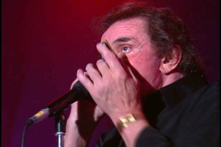 Johnny Cash blowing mouth harp
