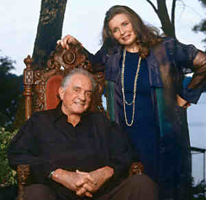 elderly Johnny Cash and June Carter