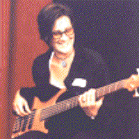 KD Lang playing bass