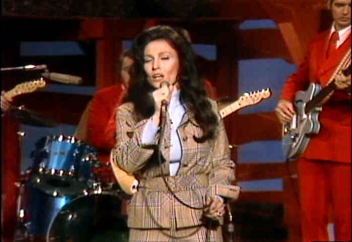 Loretta Lynn performing on Hee Haw in 1974