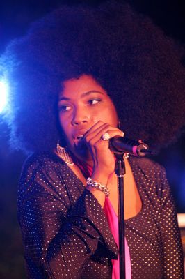 Macy Gray's hair catches the light