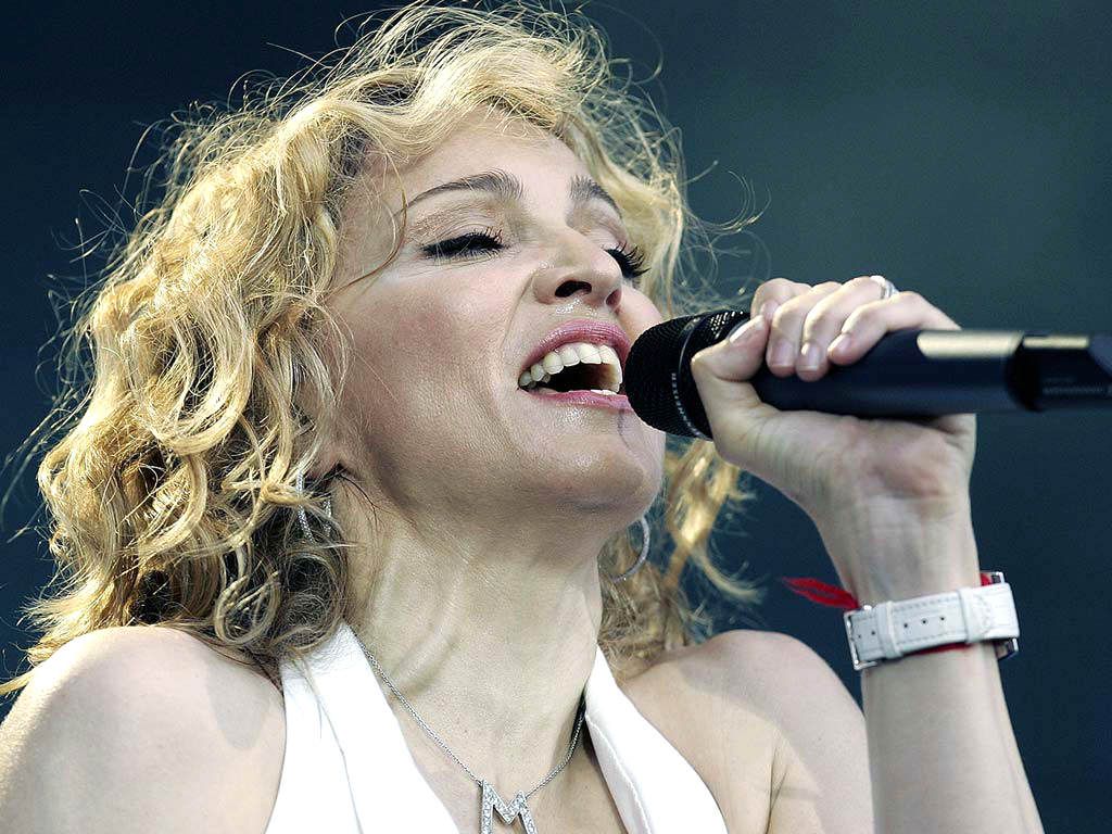beautiful closeup concert image of Madonna Louise Ciccone