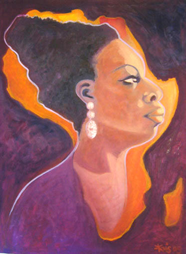 painting of Nina Simone as Mother Africa