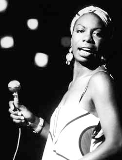 Nina Simone on the mic