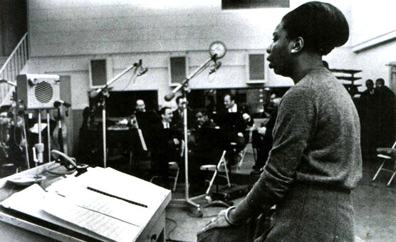 Nina Simone in the studio
