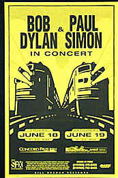 Paul Simon Bob Dylan concert poster
