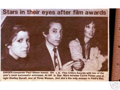 Carrie Fisher, Paul Simon and Shelley Duvall photo