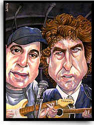 Bob Dylan and Paul Simon caricature