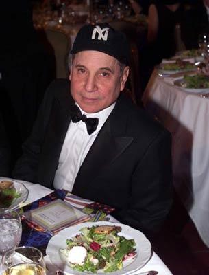 Paul Simon tuxedo and baseball cap image