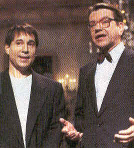 singer Paul Simon on SNL with Senator Paul Simon