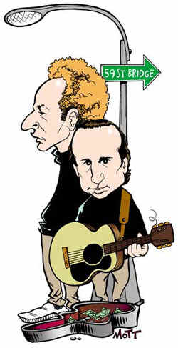 Paul Simon and Art Garfunkel 59th Street Bridge caricature