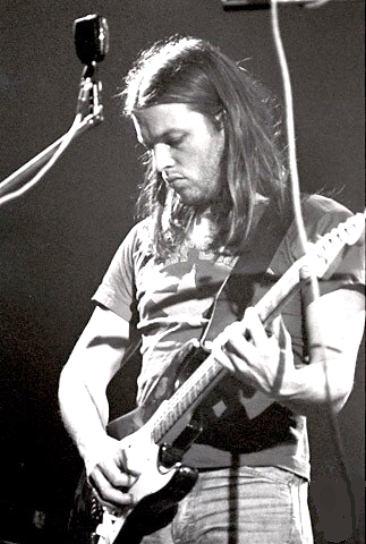 young Dave Gilmour on stage