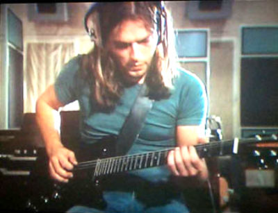 young David Gilmour in the studio