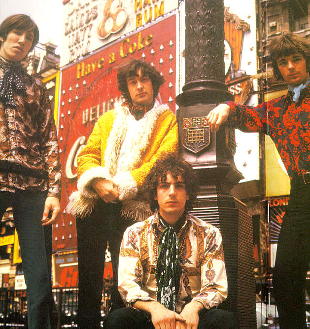 groovy psychedelic young Pink Floyd, with Roger Waters and Syd Barrett